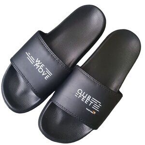 Slip-on womens sandals Size Medium fits 8-9 shoes sz black color New